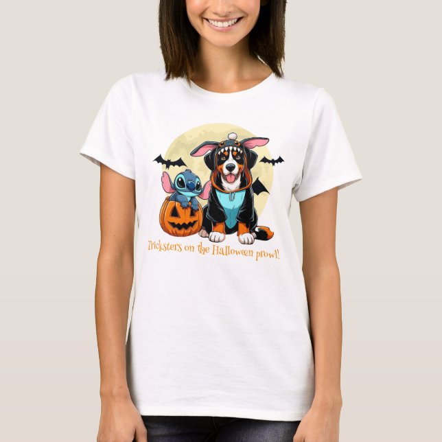Camiseta Tricksters na prowl de Halloween! (Frente)