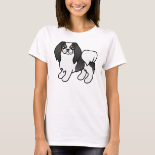Camiseta Tricolor Japonês Chin Cute Cartoon Dog