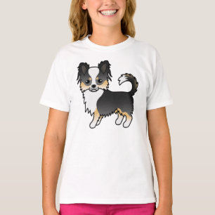 Camiseta Tricolor preto Cão Casaco Chihuahua-Cachorro