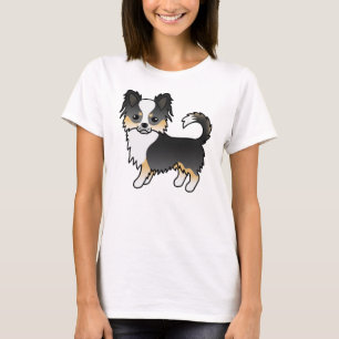 Camiseta Tricolor preto Cão Casaco Chihuahua-Cachorro