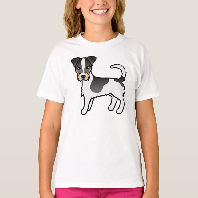 Camiseta Tricolor Rough Casaco Jack Russell Terrier Dog (Frente)