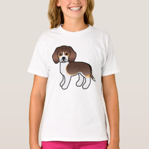 Camiseta Tricolor Tricolor Cute Cartoon Beagle Raça Cão