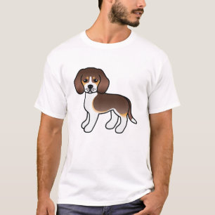 Camiseta Tricolor Tricolor Cute Cartoon Beagle Raça Cão