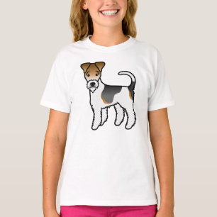 Camiseta Tricolor Wire Fox Terrier Cute Cartoon Cão