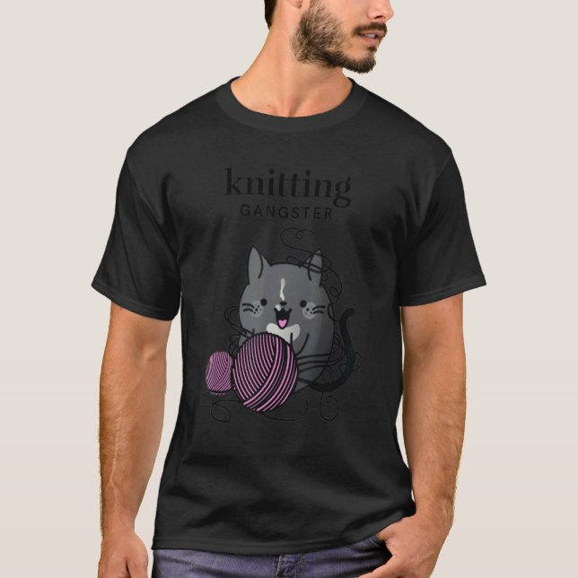 Camiseta tricotando tricô de gângster com tricô de Tuxedo (Frente)