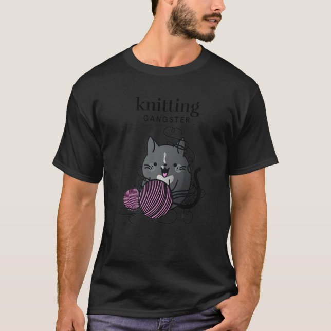 Camiseta tricotando tricô de gângster com tricô de Tuxedo (Frente)