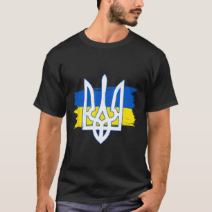 Camiseta Tridente da Bandeira da Ucrânia - Tryzub Ucraniano