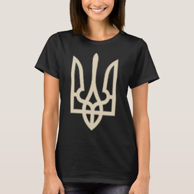 Camiseta Tridente da Ucrânia Brasão de Armas da Ucrânia Ban (Frente)