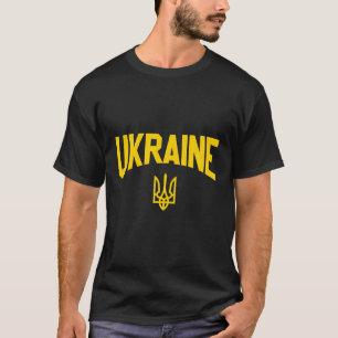 Camiseta Tridente de Bandeira da Ucrânia
