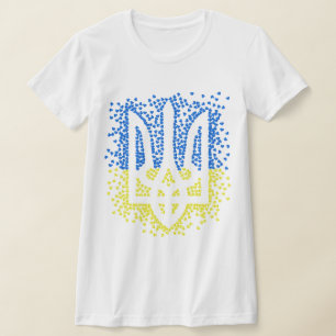 Camiseta Tridente de emblem ucraniano trizub espalhando cor