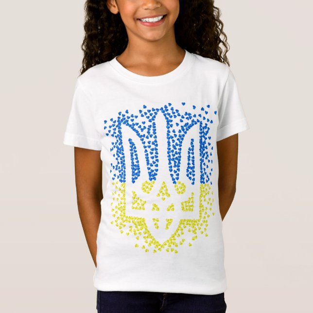 Camiseta Tridente de emblem ucraniano trizub espalhando cor (Frente)