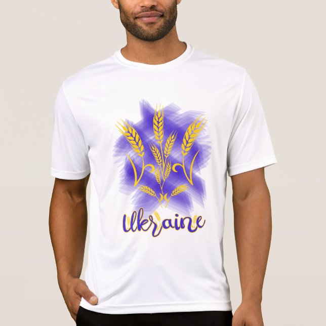 Camiseta Tridente ucraniano feito de orelha de trigo (Frente)