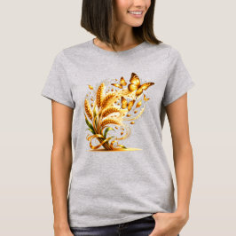 Camiseta Trigo Dourado se Transformando em Borboletas - Abu