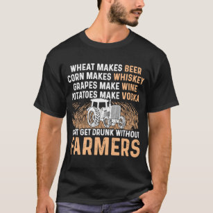 Camiseta Trigo Faz Milho De Cerveja Faz Whiskey Sem Fazedor