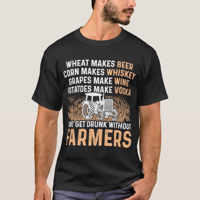 Camiseta Trigo Faz Milho De Cerveja Faz Whiskey Sem Fazedor (Frente)