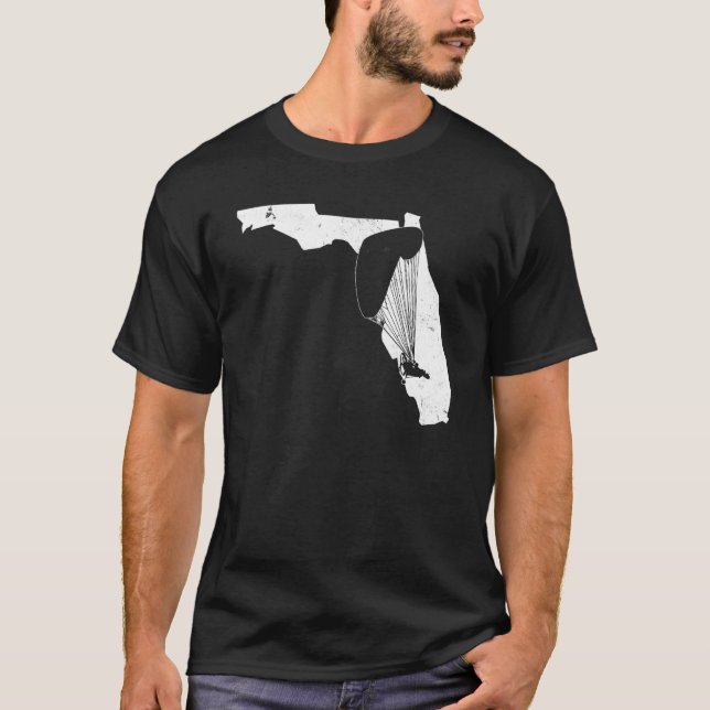 Camiseta Trike Powered Parachute Ppg Pilot Flórida Vint (Frente)