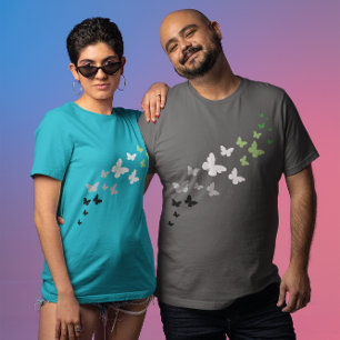 Camiseta Trilha da Borboleta do Orgulho Aromântico 