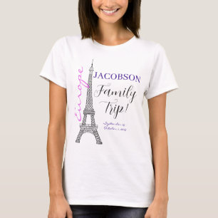 Camiseta Trilha da Família Torre Eiffel Paris Chic Europe P