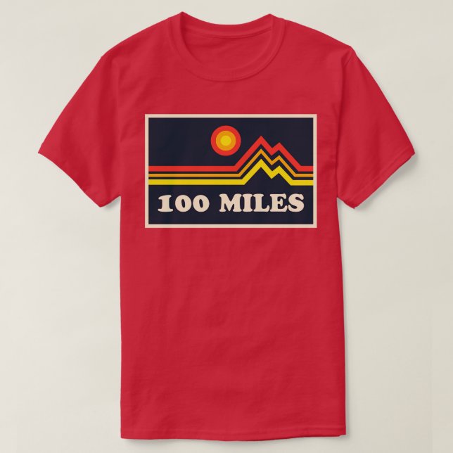 Camiseta Trilha de 100 milhas e montanhas ultra-rodando 1 (Frente do Design)