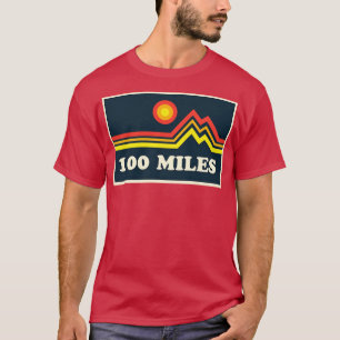 Camiseta Trilha de 100 milhas e montanhas ultra-rodando 1