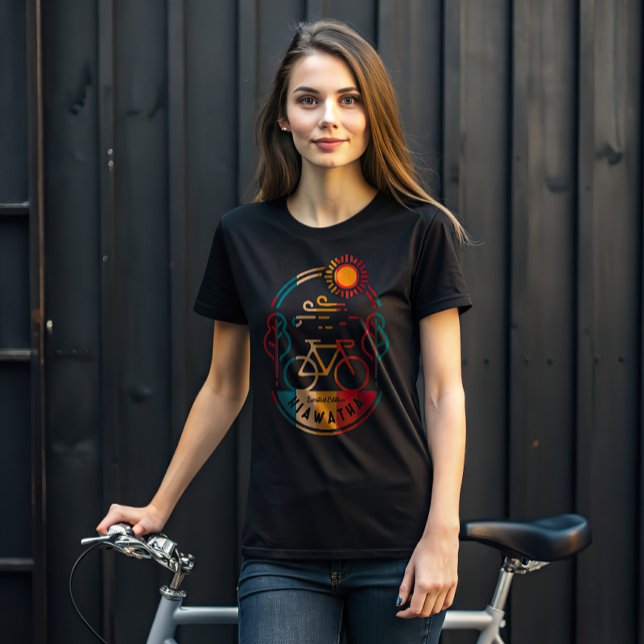 Camiseta Trilha de Bike Hiawatha Retro (Criador carregado)