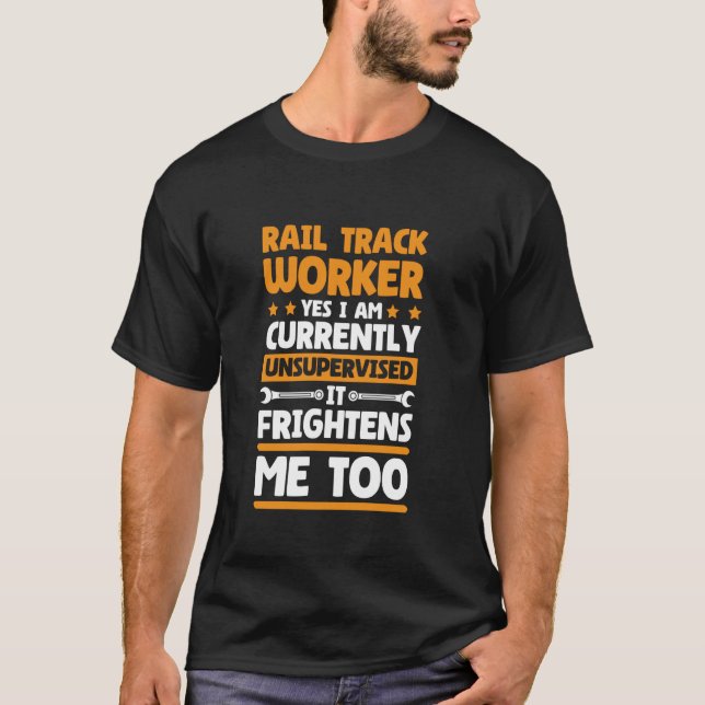 Camiseta Trilha de Design E para trabalhadores da via férre (Frente)