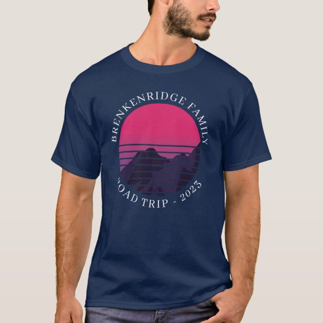 Camiseta Trilha de Estrada da Família Retroativa Personaliz (Frente)