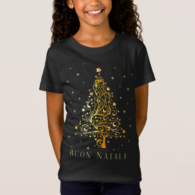 Camiseta Trilha de Natal italiana Decoração do Ornamento S (Frente)