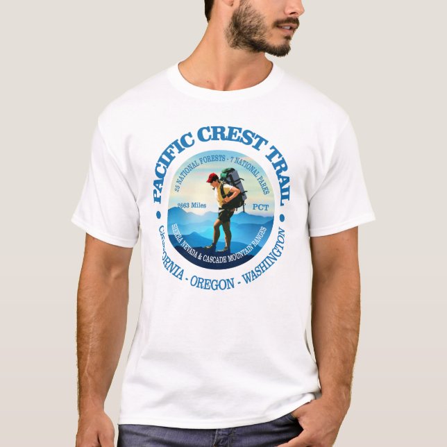 Camiseta Trilha de repouso do Pacífico (Hiker C) (Frente)