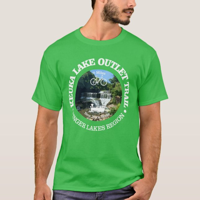 Camiseta Trilha de saída do lago de Keuka (ciclismo c) (Frente)