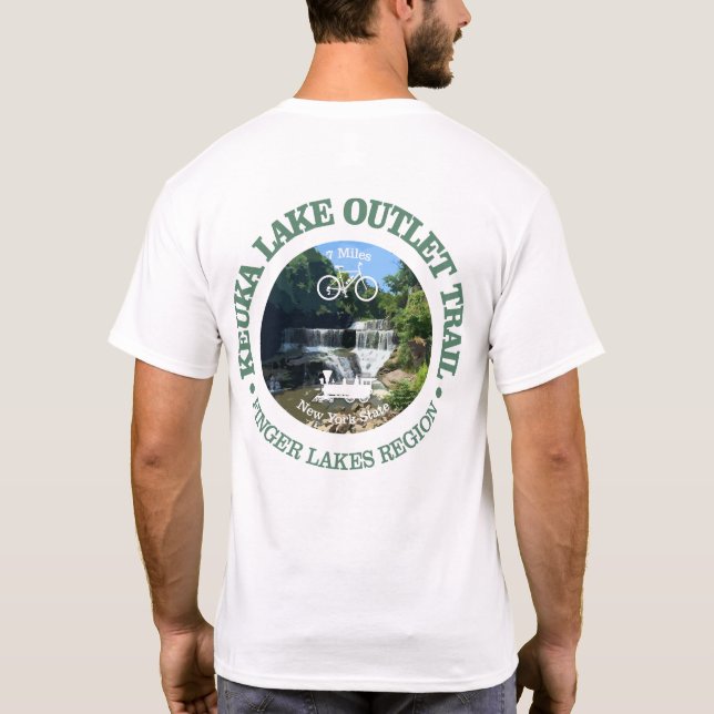 Camiseta Trilha de saída do lago de Keuka (ciclismo c) (Verso)