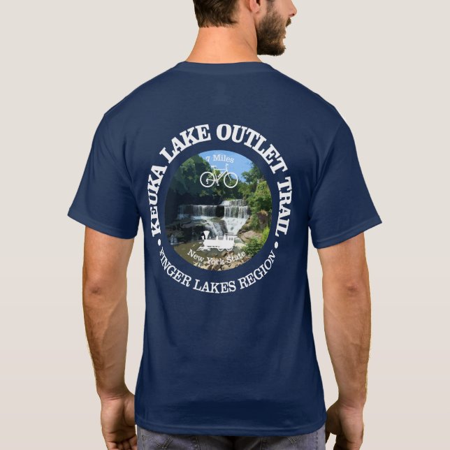 Camiseta Trilha de saída do lago de Keuka (ciclismo c) (Verso)