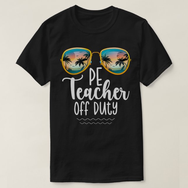 Camiseta Trilha de Verão de Praia do Professor de Educação  (Frente do Design)
