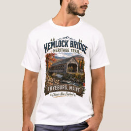 Camiseta Trilha do Patrimônio da Ponte Hemlock Fryeburg Mai