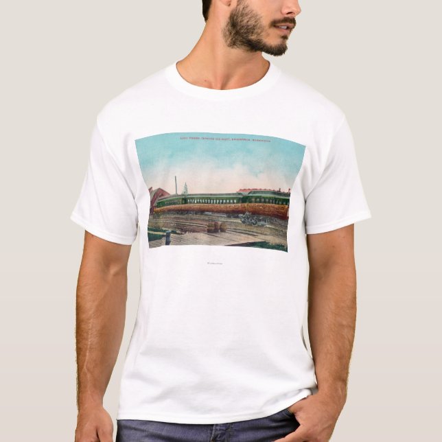 Camiseta Trilhas de estrada de ferro longas do início de (Frente)