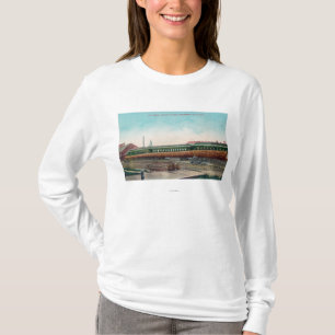 Camiseta Trilhas de estrada de ferro longas do início de