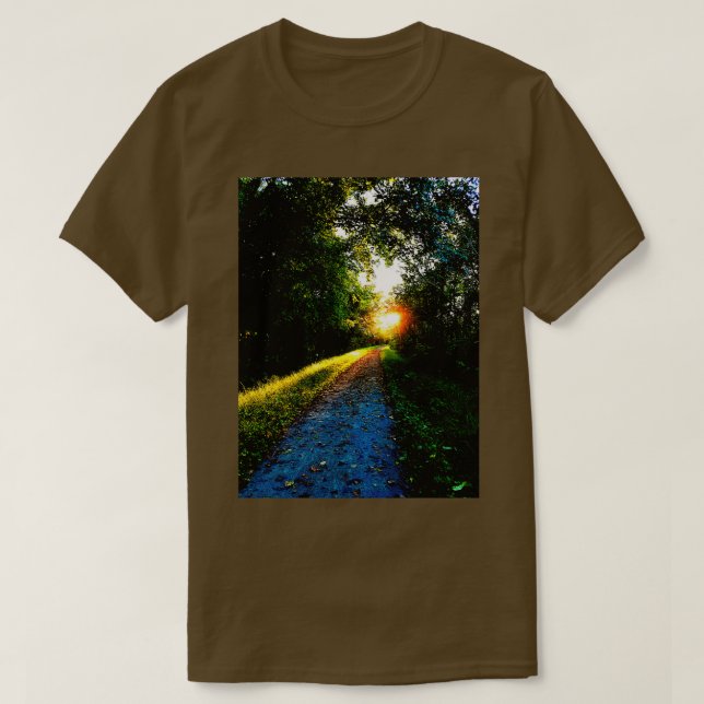Camiseta Trilho ferroviário ao pôr do sol (Frente do Design)