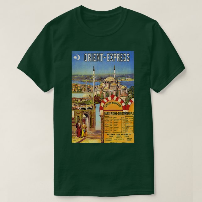 Camiseta Trilho ferroviário Orient Express Paris Viena Cons (Frente do Design)