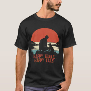 Camiseta Trilhos Felizes, Trilhas Felizes Andando Cão Retro