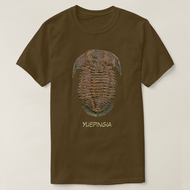 Camiseta Trilobita Fóssil Yuepingia (Frente do Design)