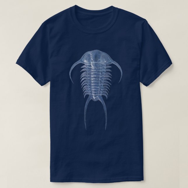 Camiseta Trilobite Paracerauro Azul Fantasma (Frente do Design)