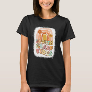 Camiseta Trimestre 4 Vibes Arco-Íris Branqueado Retro 1rua