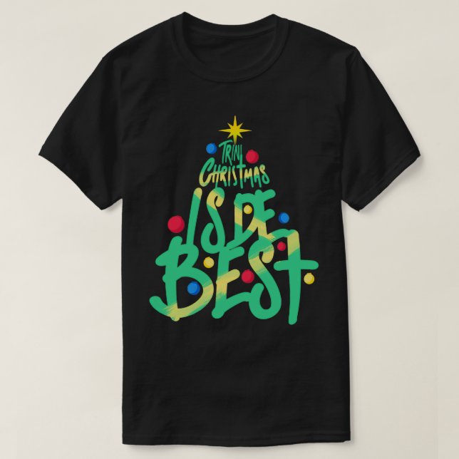 Camiseta Trini Christmas is De Best Trinidad Slang (Frente do Design)