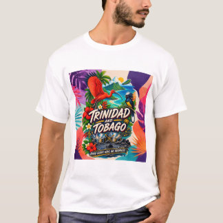 Camiseta Trinidad e Tobago Boas Vibrações Têm um Endereço T