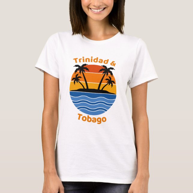 Camiseta Trinidad e Tobago Retro Sunset (Frente)