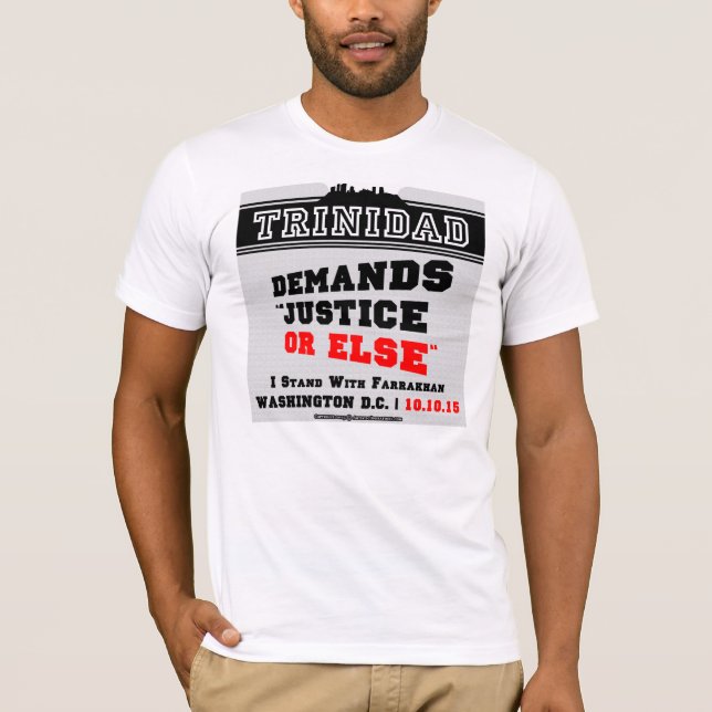 Camiseta Trinidad exige JUSTIÇA OU ENTÃO o t-shirt (Frente)