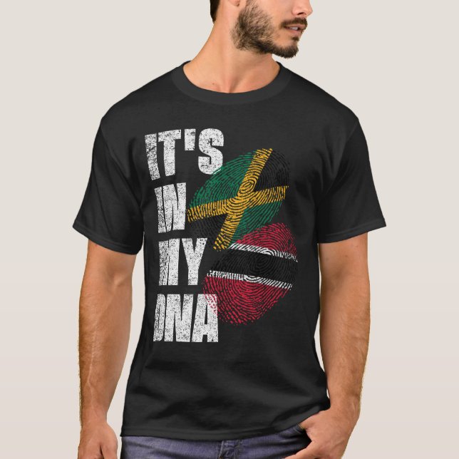Camiseta Trinidadiano Mais Herança do DNA Mix Jamaicano (Frente)