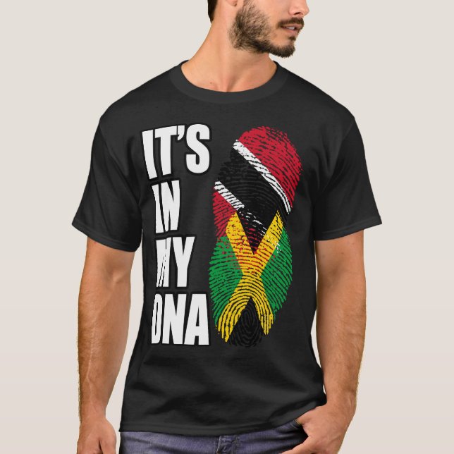 Camiseta Trinidadiano Mais Herança do DNA Mix Jamaicano (Frente)