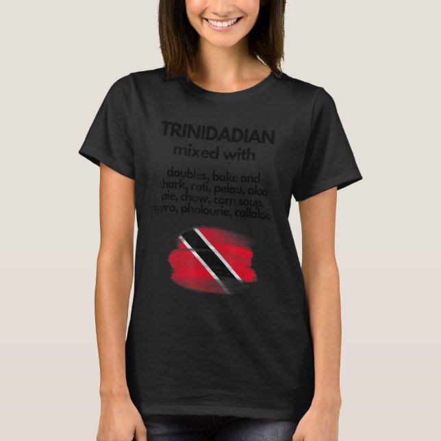 Camiseta Trinidadiano Misturado com Comida Trini Orgulha Tr (Frente)