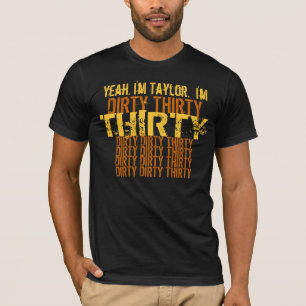 Camiseta Trinta e trinta e trinta anos de aniversário negr